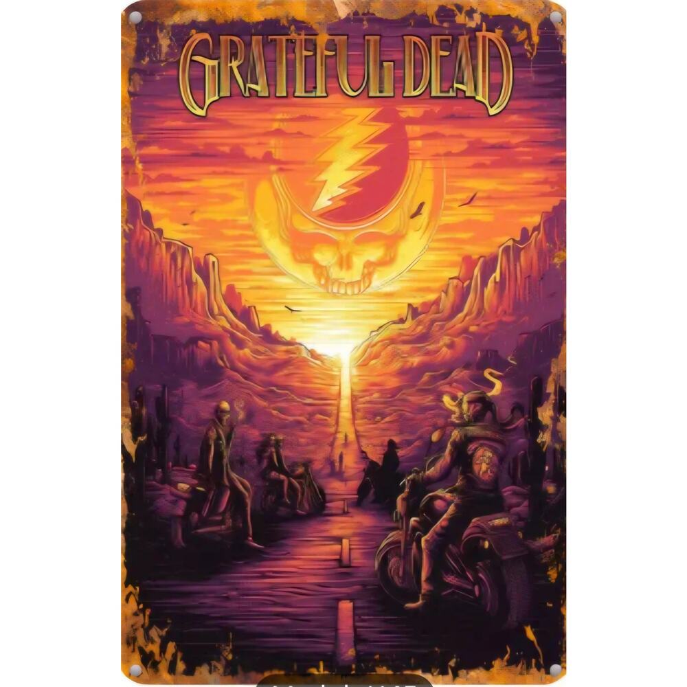 New Vintage Grateful Dead Rectangle Metal Collectable Wall Decor Sign